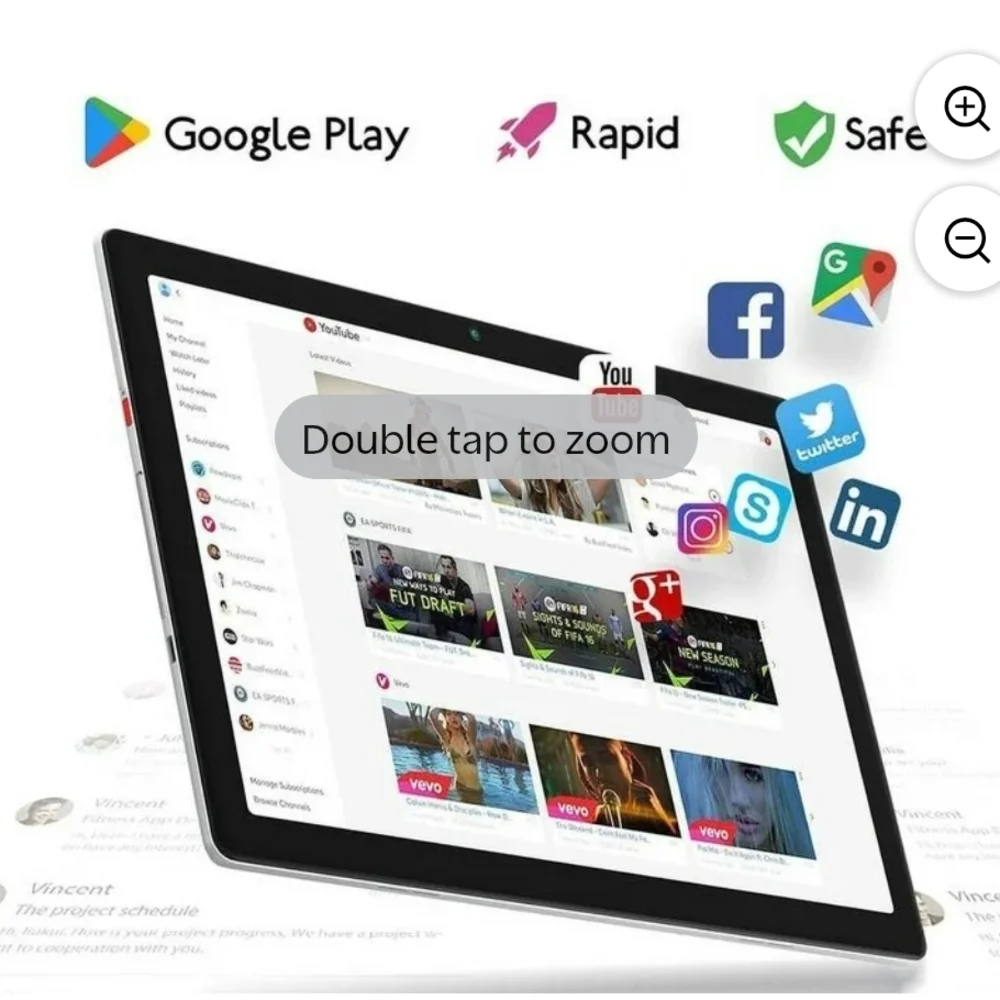 10.1inch Tablet 8GB RAM+64GB ROM (Expandable up to 1TB), WiFi